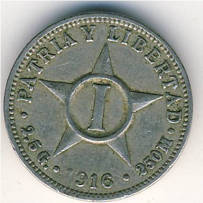 Cuba, 1 centavo, 1915–1938