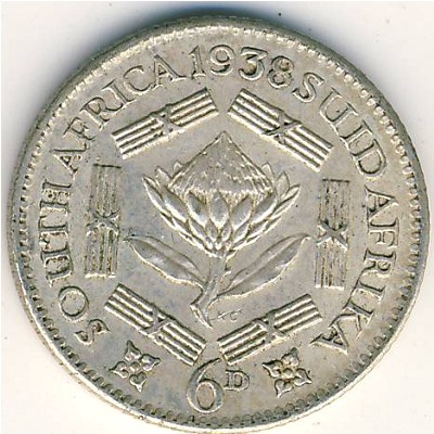 ЮАР, 6 пенсов (1937–1947 г.)