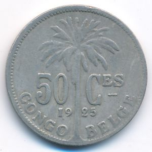 Belgian Congo, 50 centimes, 1925