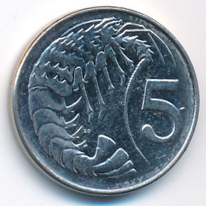 Cayman Islands, 5 cents, 2002