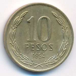 Чили, 10 песо (1994 г.)