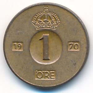 Sweden, 1 ore, 1970