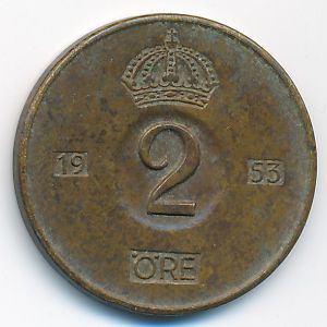 Швеция, 2 эре (1953 г.)