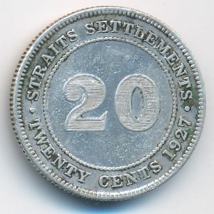Стрейтс-Сетлментс, 20 центов (1927 г.)