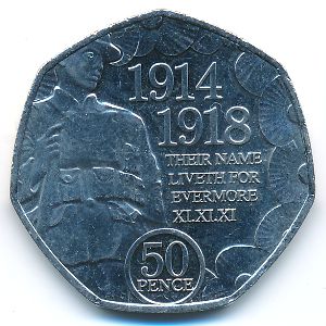 Isle of Man, 50 pence, 2018