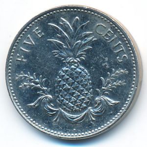 Bahamas, 5 cents, 2000
