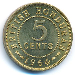 British Honduras, 5 cents, 1956–1973