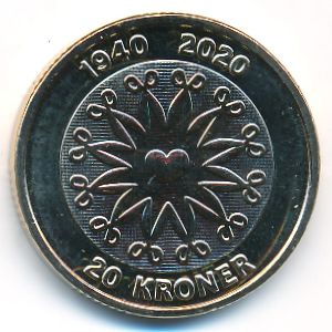 Дания, 20 крон (2020 г.)