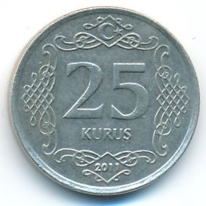 Turkey, 25 kurus, 2011