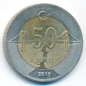 Turkey, 50 kurus, 2019