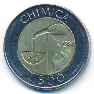 San Marino, 500 lire, 1998