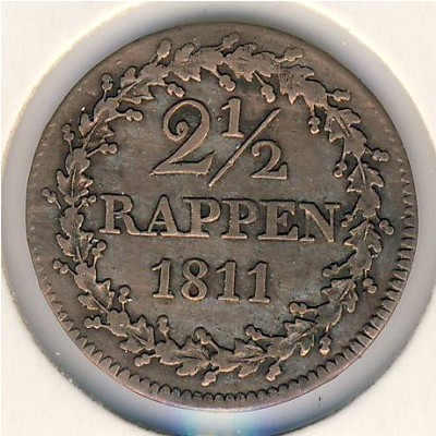 Берн, 2 1/2 раппена (1811 г.)