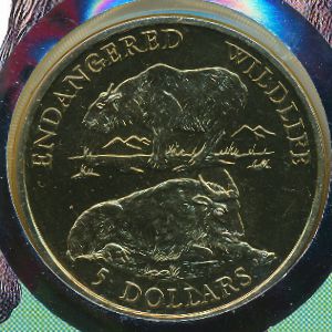 Cook Islands, 5 dollars, 1992