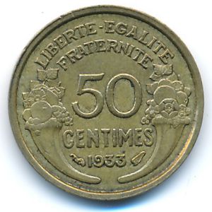 Франция, 50 сентим (1933 г.)