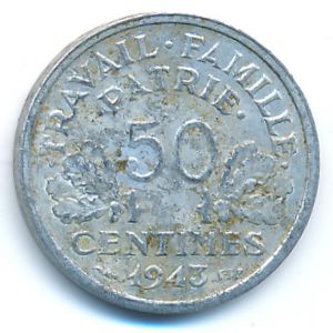 Франция, 50 сентим (1943 г.)