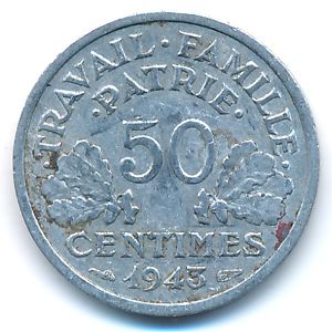 Франция, 50 сентим (1943 г.)