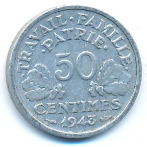 Франция, 50 сентим (1943 г.)