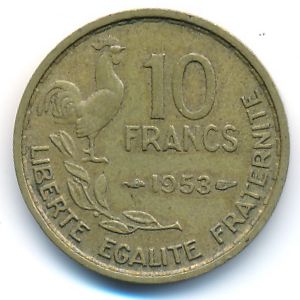 France, 10 francs, 1953