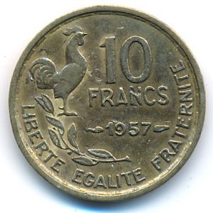 France, 10 francs, 1957