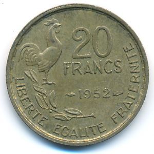 France, 20 francs, 1952