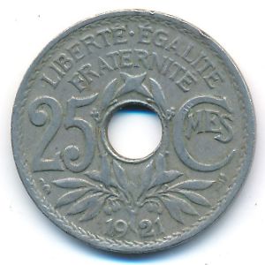 France, 25 centimes, 1921