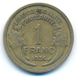 France, 1 franc, 1936