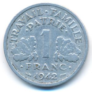 France, 1 franc, 1942