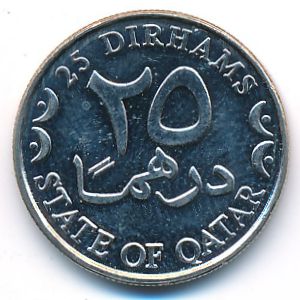 Qatar, 25 dirhams, 2000–2003