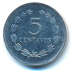 El Salvador, 5 centavos, 1991–1998