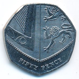 Великобритания, 50 пенсов (2008–2015 г.)