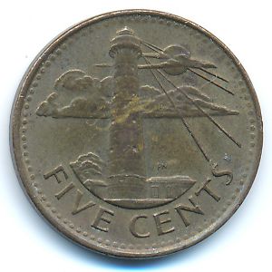 Barbados, 5 cents, 2010