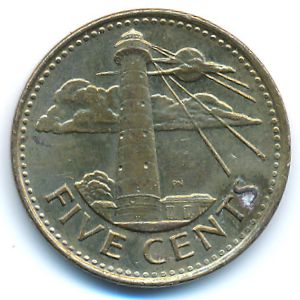 Barbados, 5 cents, 2014