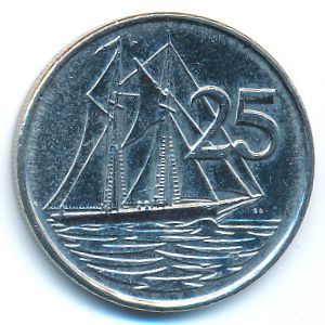 Cayman Islands, 25 cents, 2013