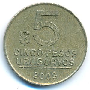 Uruguay, 5 pesos, 2003