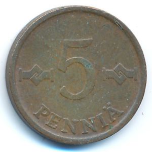 Finland, 5 pennia, 1976