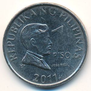 Philippines, 1 piso, 2011