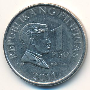 Philippines, 1 piso, 2011