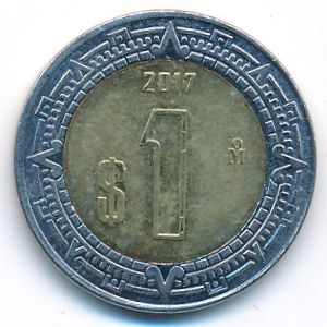 Mexico, 1 peso, 2017