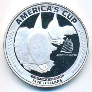 American Samoa, 5 dollars, 1988