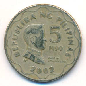 Philippines, 5 piso, 2002