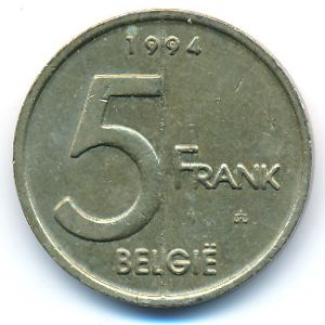 Бельгия, 5 франков (1994 г.)