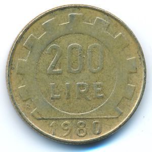 Италия, 200 лир (1980 г.)