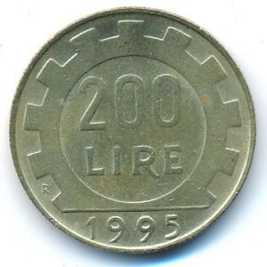 Италия, 200 лир (1995 г.)