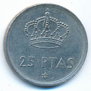 Испания, 25 песет (1975 г.)