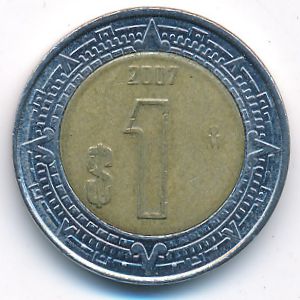 Mexico, 1 peso, 2007