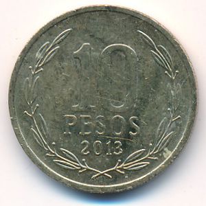 Chile, 10 pesos, 2013