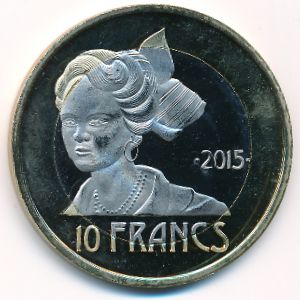 Saint-Martin., 10 francs, 2015