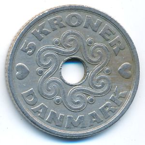 Дания, 5 крон (1990 г.)