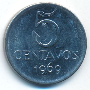 Бразилия, 5 сентаво (1969 г.)