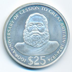 Фиджи, 25 долларов (1974 г.)